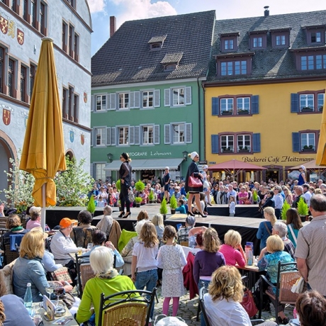 Blühendes Staufen mit Modemeile
