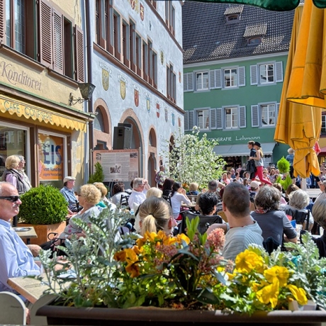 Blühendes Staufen mit Modemeile